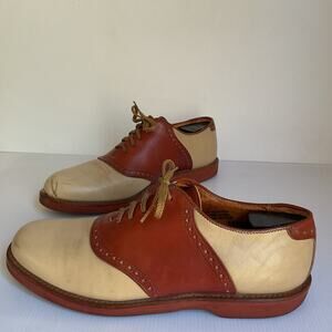 Vintage Two Tone Saddle Shoes Leather Oxford 70s 80s Retro Men’s Size 9.5